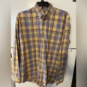 Cinch Yellow Plaid Long Sleeve Men's‎ Large Western Shirt Button Front
